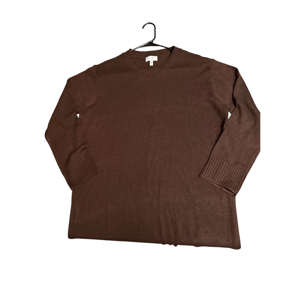 Jessica Simpson Brown Crewneck Long Sleeve Knit Sweater CJSWS16094-BRN Large